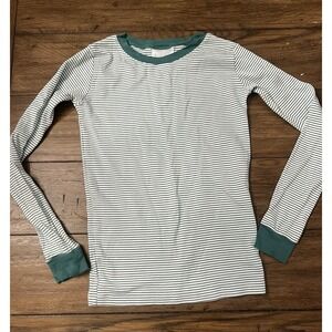 LAKE Pajama Top Green Stripe 100%‎ Pima Cotton Sleepwear Sz 10 Boys Cozy Comfort